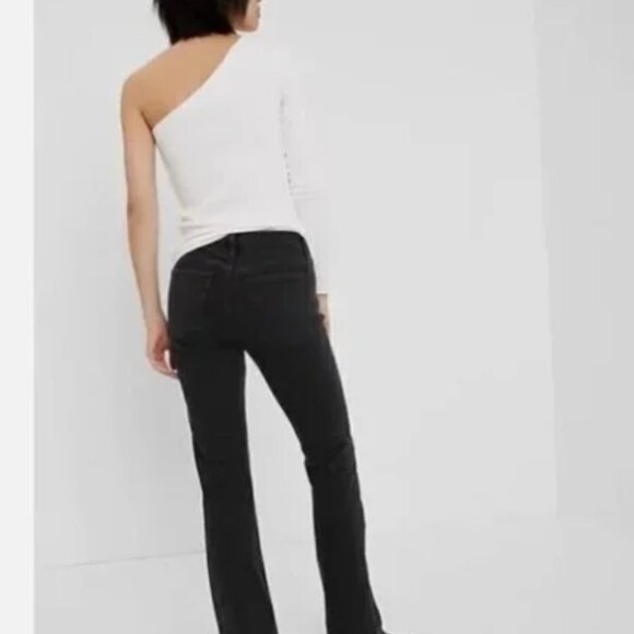 Gap Jeans Womens 32 Black Bootcut Mid Rise Stretch Dark Wash Baby Boot New Tags - Picture 15 of 15